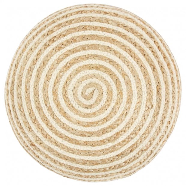 Handmade Pouffe 45x30 Cm Jute with Spiral Pattern Image 3