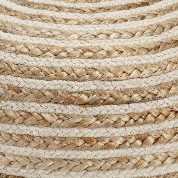 Handmade Pouffe 40x45 Cm Jute with Spiral Pattern Image 2