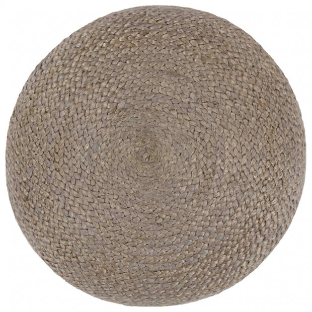 Handmade Pouffe Light Grey 45x30 Cm Jute Image 3