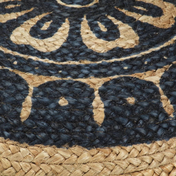 Handmade Pouffe Blue 45x30 Cm Jute Image 2