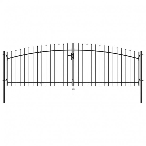 Garden Double Door Fence Gate With Spear Top 400x150cm
