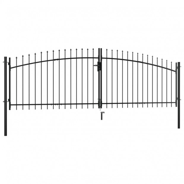 Garden Double Door Fence Gate With Spear Top 400x150cm Image 2