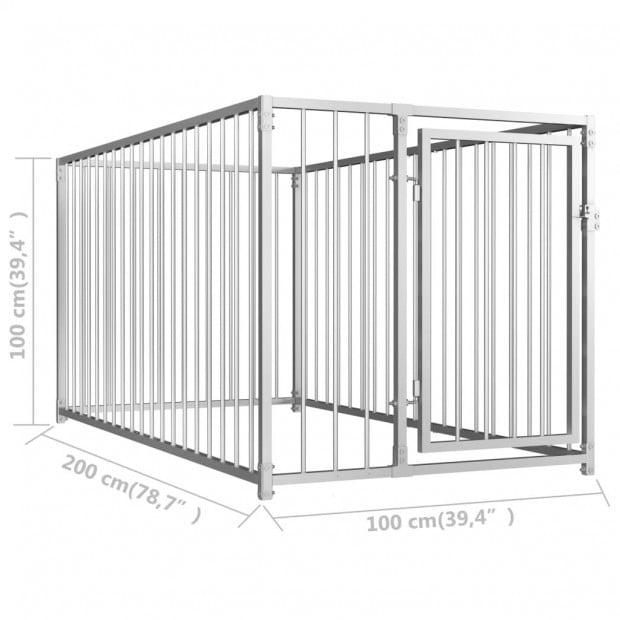 Outdoor Dog Kennel 100x200x100 Cm Image 6