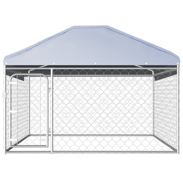 Outdoor Dog Kennel With Roof 200x200x135 Cm Image 2
