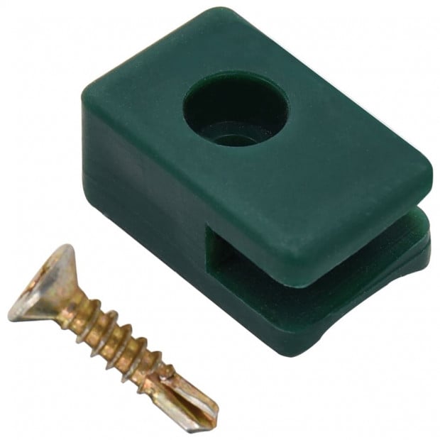 Garden Fence Wire Holder With Screw 100 Sets Green Image 3