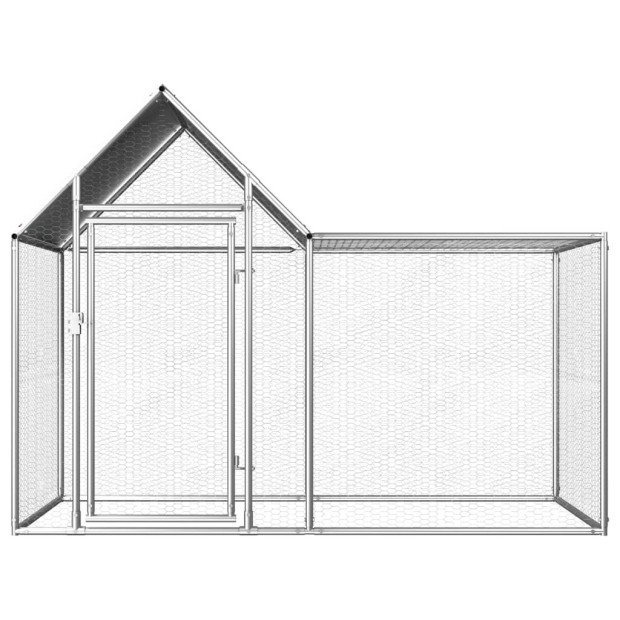 Chicken Coop 2x1x1.5 M Galvanised Steel Image 2