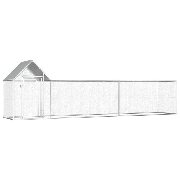 Chicken Coop 5x1x1.5 M Galvanised Steel