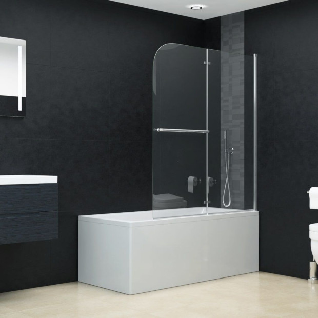 Folding Shower Enclosure 2 Panels Esg 120x140 Cm Image 2
