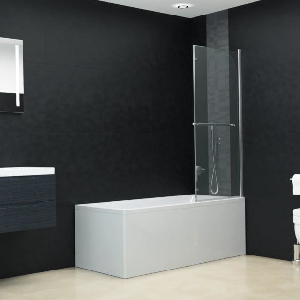 Folding Shower Enclosure 2 Panels Esg 120x140 Cm Image 3