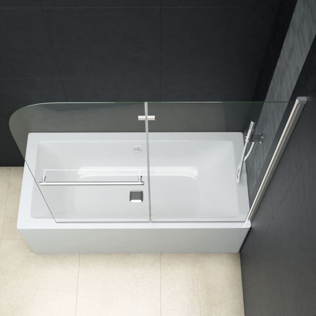 Folding Shower Enclosure 2 Panels Esg 120x140 Cm Image 4