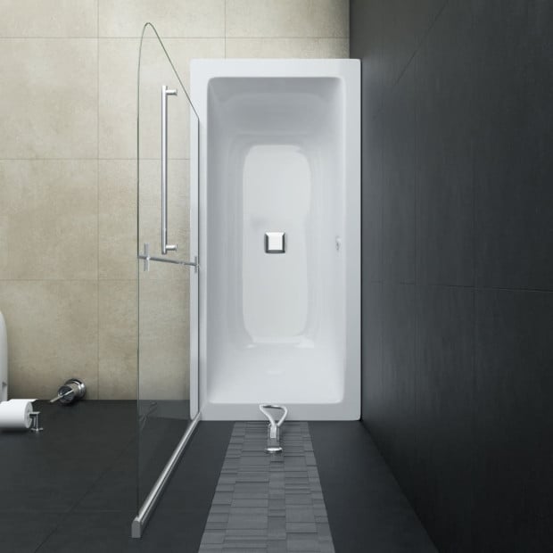 Folding Shower Enclosure 2 Panels Esg 120x140 Cm Image 5