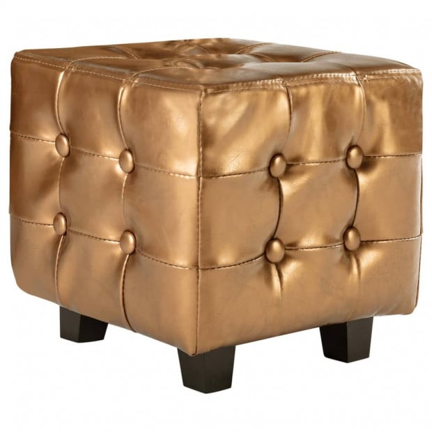 Tub Chair With Footstool Brown Faux Leather Image 7