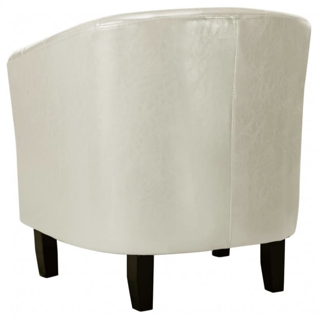 Tub Chair White Faux Leather Image 6