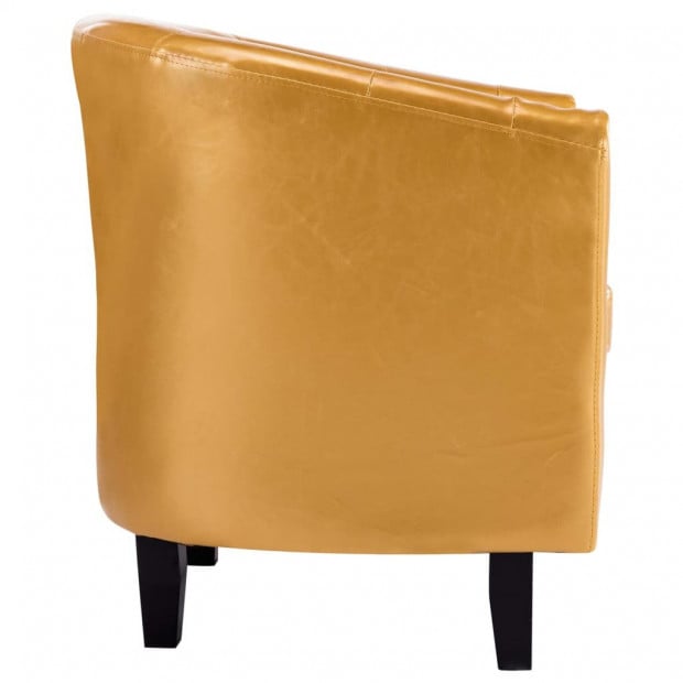 Tub Chair Gold Faux Leather Image 5