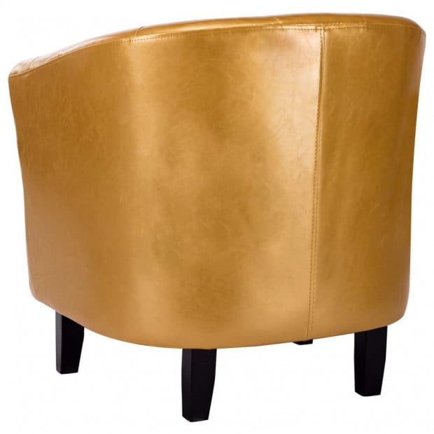 Tub Chair Gold Faux Leather Image 6
