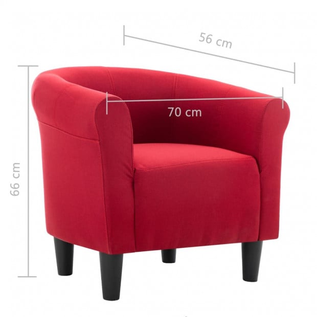 Armchair Wine Red Fabric Image 6