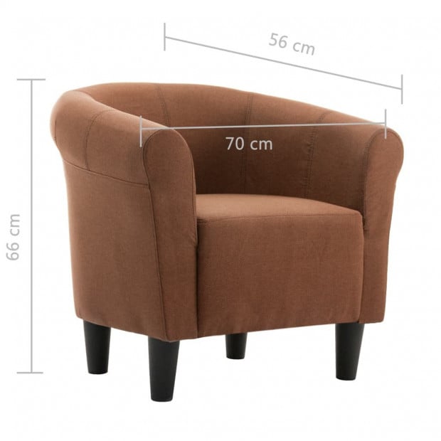 Armchair Brown Fabric Image 6