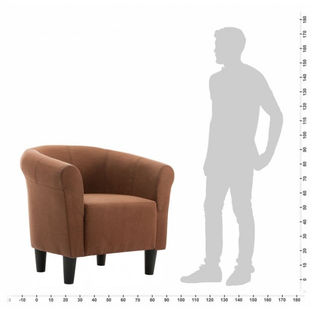 Armchair Brown Fabric Image 7