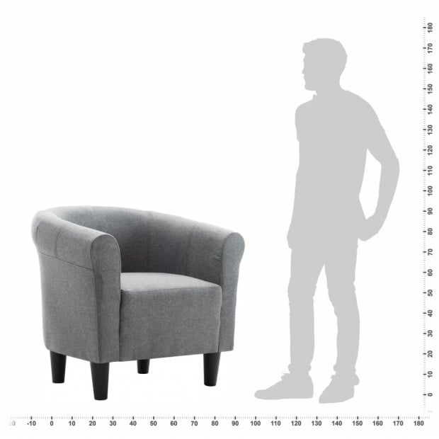 Armchair Light Grey Fabric Image 6