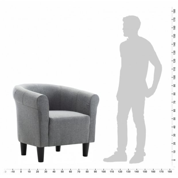 Armchair Light Grey Fabric Image 7