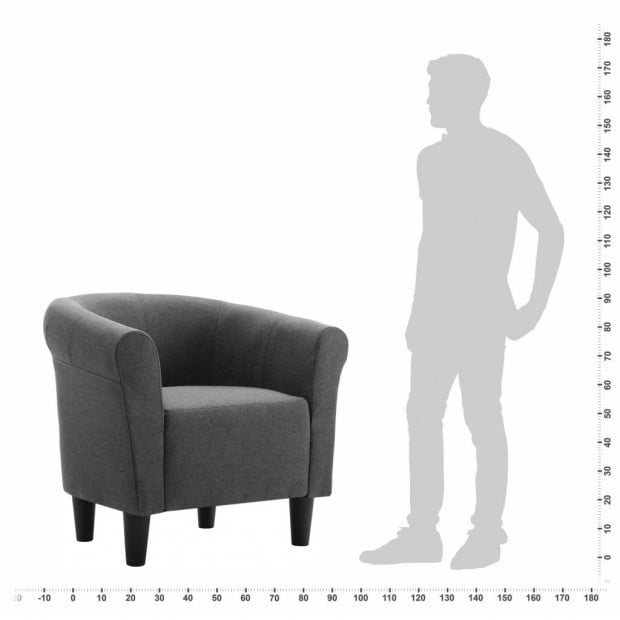 Sofa Armchair Dark Grey Fabric Image 6