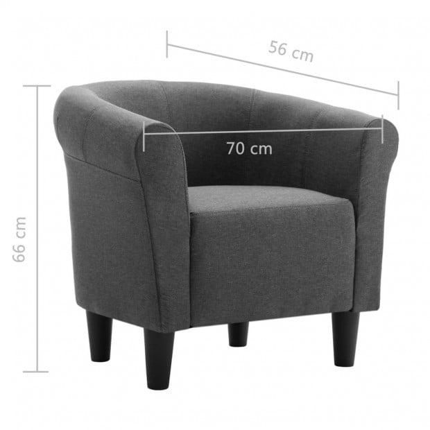 Sofa Armchair Dark Grey Fabric Image 7