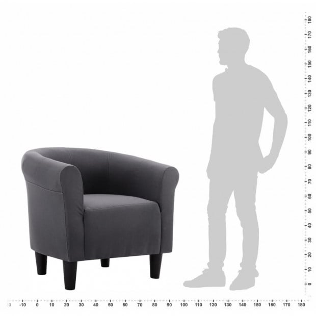 Sofa Armchair Black Fabric Image 7