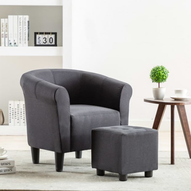Sofa Armchair Black Fabric Image 2