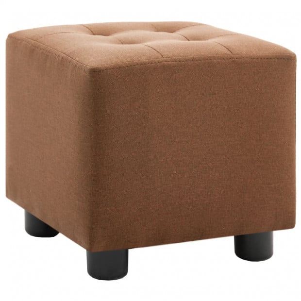 2 Piece Armchair And Stool Set Brown Fabric Image 8