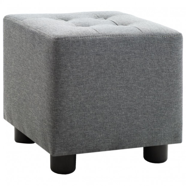 2 Piece Armchair And Stool Set Light Grey Fabric Image 8