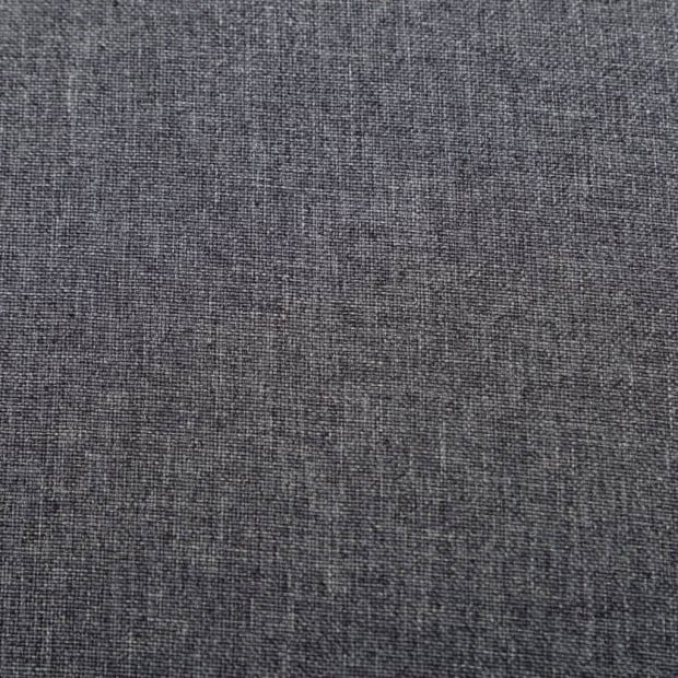 2 Piece Armchair And Stool Set Dark Grey Fabric Image 3