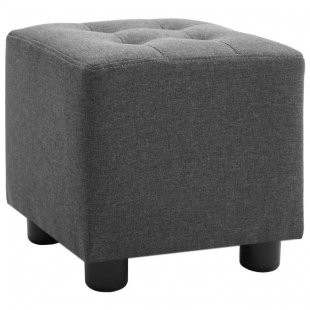 2 Piece Armchair And Stool Set Dark Grey Fabric Image 8