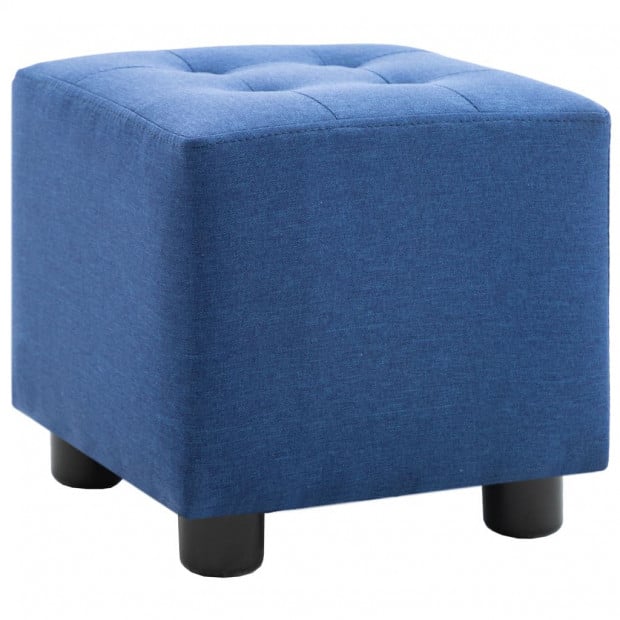 2 Piece Armchair And Stool Set Blue Fabric Image 8