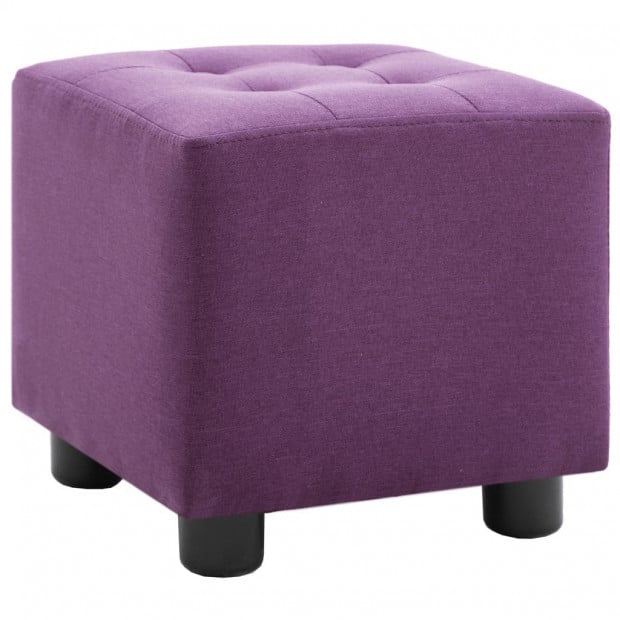 2 Piece Armchair And Stool Set Purple Fabric Image 8