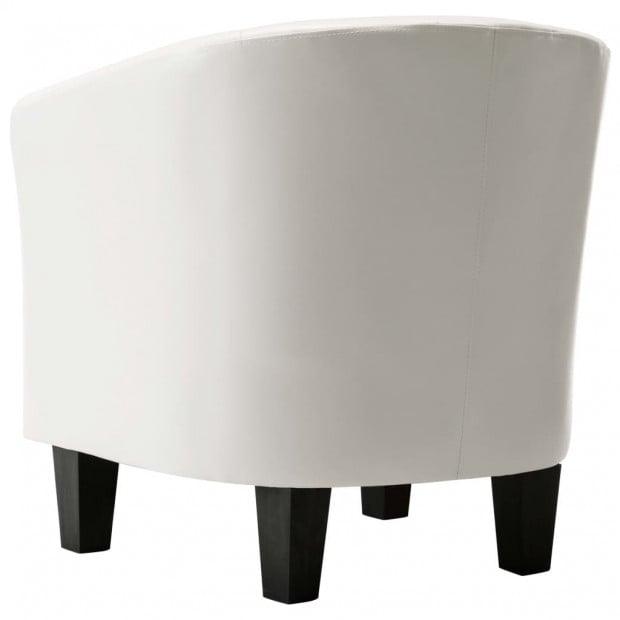 Faux Leather Tub Chair White Image 5