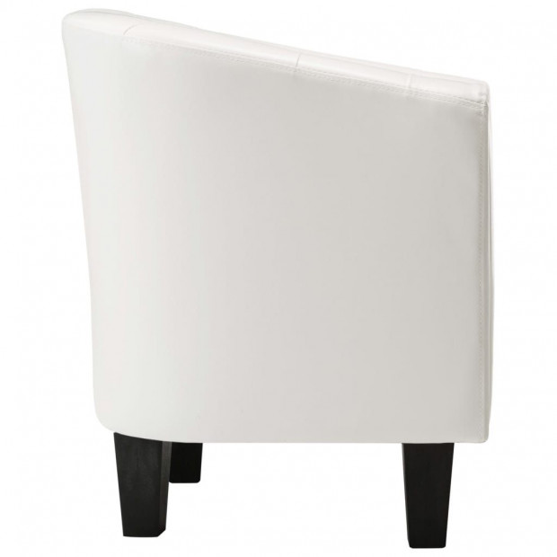 Faux Leather Tub Chair White Image 6