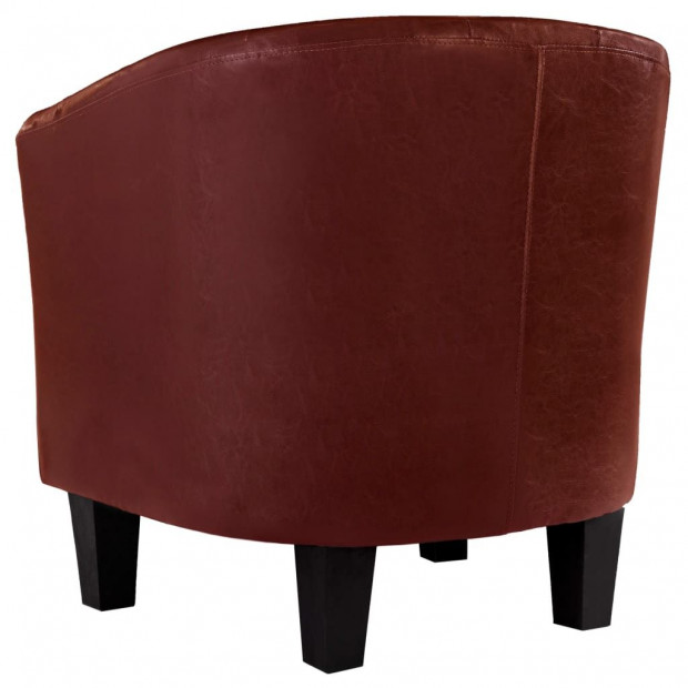 Faux Leather Tub Chair Wine Red Image 6