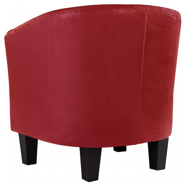 Tub Chair Red Faux Leather Image 5