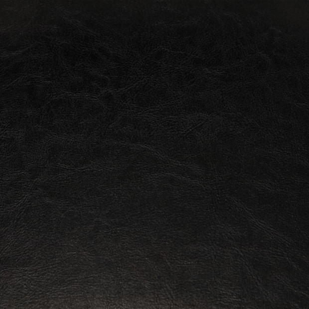 Tub Chair With Footstool Black Faux Leather Image 7