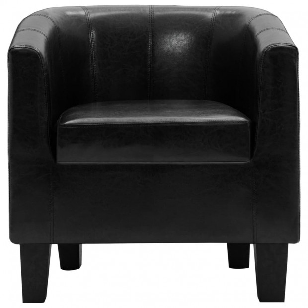 Faux Leather Tub Chair Black Image 4