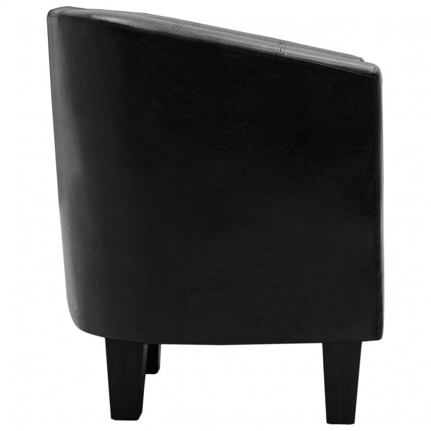 Faux Leather Tub Chair Black Image 5