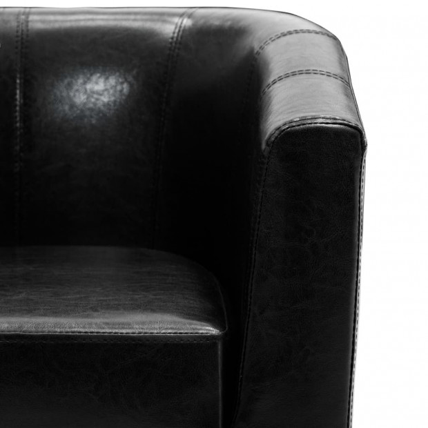 Faux Leather Tub Chair Black Image 7