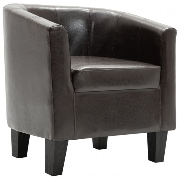 Sofa Chair Dark Brown Faux Leather