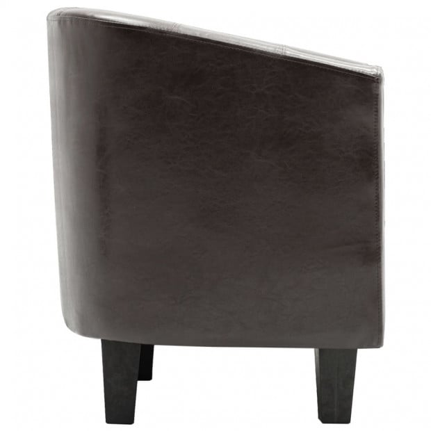 Sofa Chair Dark Brown Faux Leather Image 5