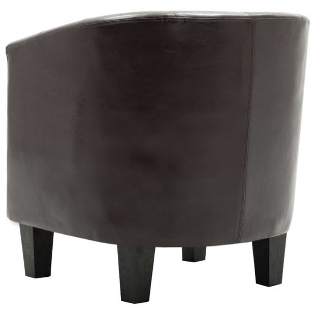 Sofa Chair Dark Brown Faux Leather Image 6