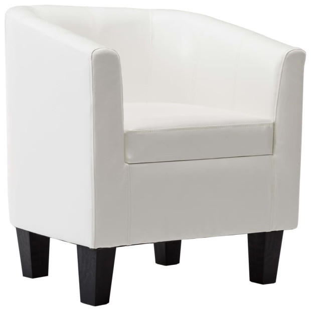 Tub Chair White F.Leather Image 2