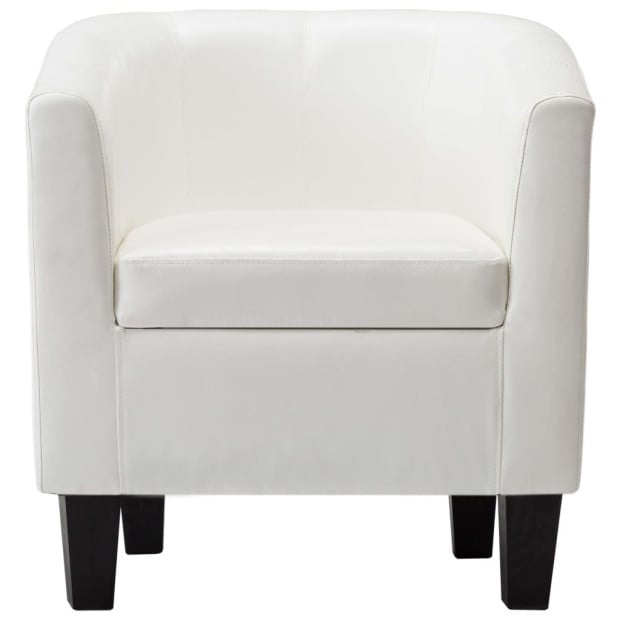 Tub Chair White F.Leather Image 4