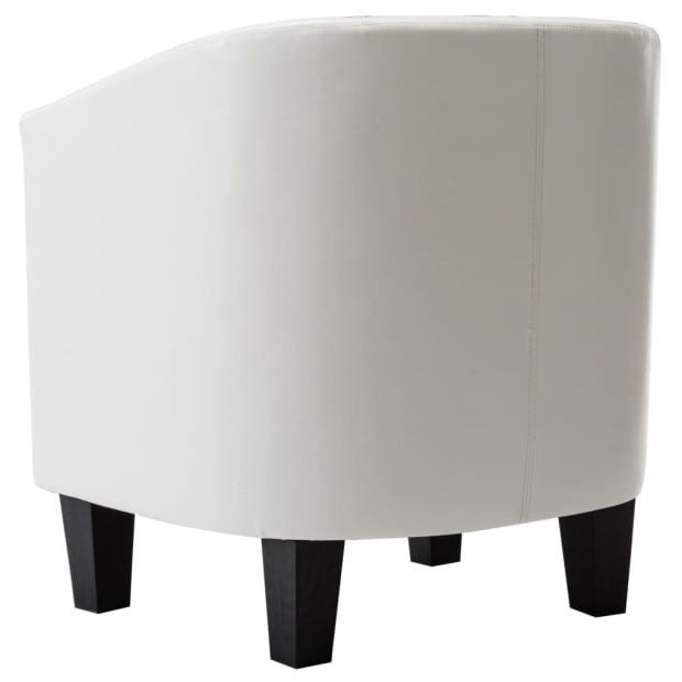Tub Chair White F.Leather Image 5