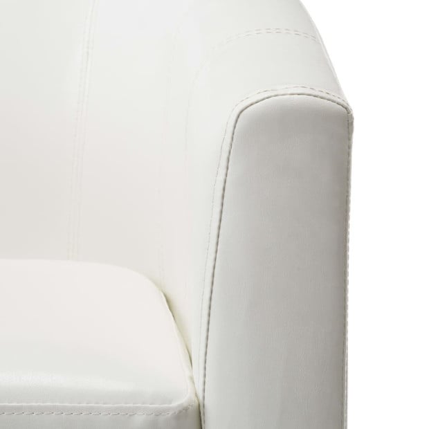 Tub Chair White F.Leather Image 6