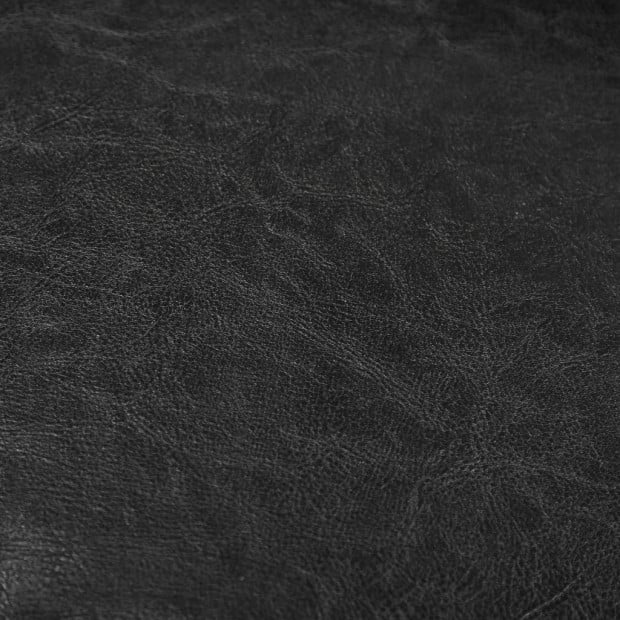 Sofa Chair With Footstool Black Faux Leather Image 3